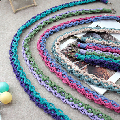 Macrame Kit Diagonal Curl Knot Keychain Combo Kit | Phone Wristband/Lanyard | Anti-Lost String | Beginner Weaving Lanyard