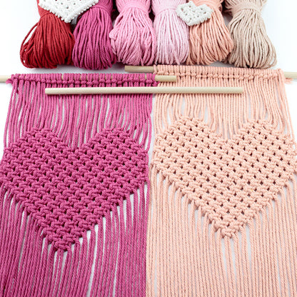Macrame Kit Big Love Tapestry Weaving Kit | Flowing Fringes | Multi-Color Option | Valentine's Day DIY Gift | Beginner-Friendly/Living Room Decor