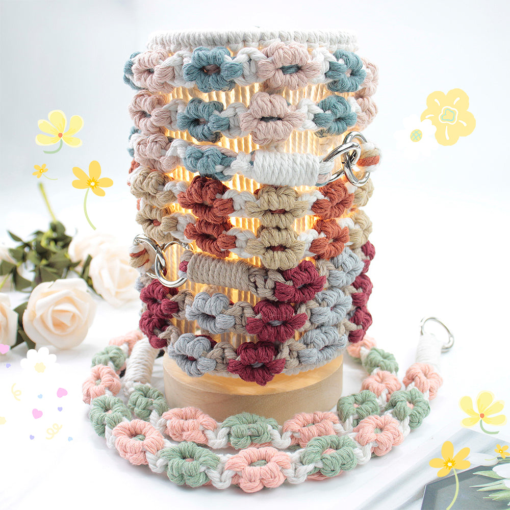 Macrame Kit Daisy Phone Lanyard Weaving Kit | Multi-Colors | Spaced-Color Daisy Pattern | Camera Lanyard/Anti-Lost Strap | Beginner-Friendly