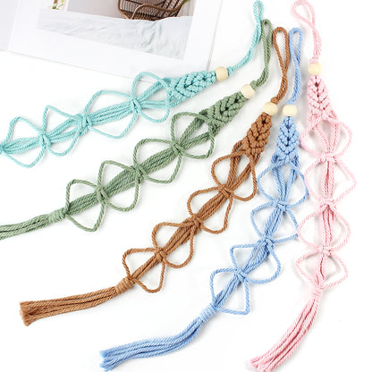 Macrame Kit for Beginners, Bohemian Woven Photo Frame Hanger, Polyester Fiber Handmade Polaroid Display Holder, DIY Craft Kit for Aesthetic Wall Decor, Car Pendant & Gift