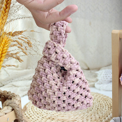 Macrame Kit Mini Tote Weaving Kit | Contrast/Gradient/Adjacent Colors | Hangable on Big Bags | Beginner-Friendly | DIY Gift