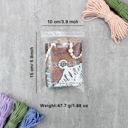 Two-tone spliced diagonal half-knot keychain weaving craft material pack Macrame Kit. High-quality polyester fiber rope + detailed weaving tutorial. Multi-purpose (key organization / mobile phone pendant / bag accessory, etc.).