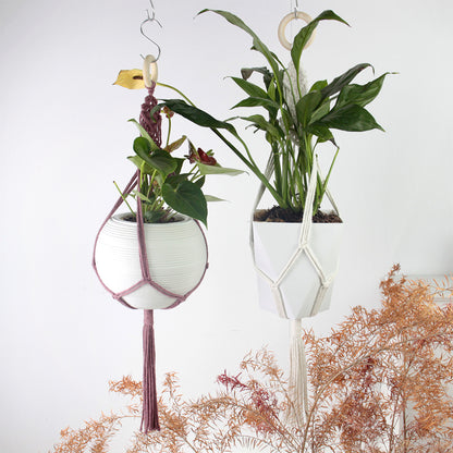 Macrame Kit Long Tassel Small Plant Hanger Weaving Kit | For Small-Medium Pots | Hanging Design | Space-Saving | Beginner-Friendly
