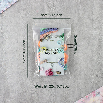 Wood Bead Flower Keychain Weaving Kit Macrame Kit | Multi-Colors | Cute Vitality | Bag Charm/Keychain | Beginner DIY Set