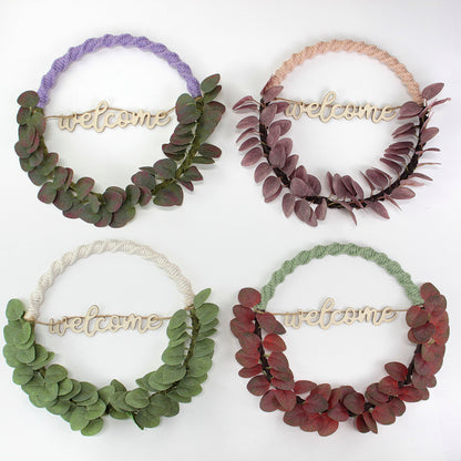 Macrame Kit Leaf Wreath Weaving Kit | 4-Color Option | Natural Wreath | Wall Decor | Beginner Weaving | Handmade Gift