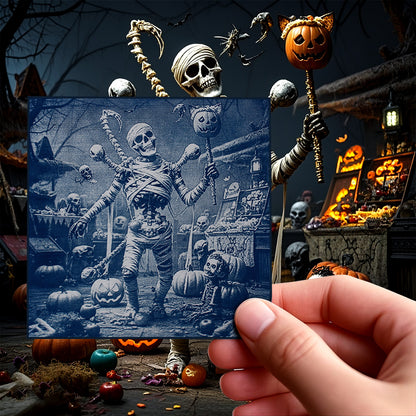 Halloween Cyanotype DIY Big Kit - 45 Sheets Sun Art Paper + 9 Halloween Films, Retro Printing/Mini Cyanotype Cards, For Beginners cyanotype set