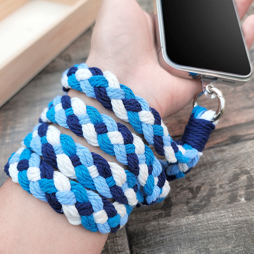 4-Strand Braid Lanyard/Keychain Weaving Kit Macrame Kit | Multi-Colors | Simple Elegant | Anti-Lost Strap/Bag Charm | Beginner DIY Set