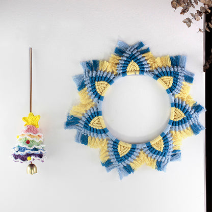 Macrame Kit Mandala Ring Macrame Kit | 3-Color Combination | Bedroom/Living Room Decor | Beginner-Friendly | DIY Gift
