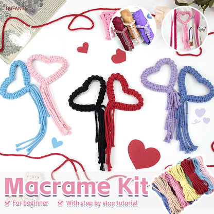 Heart Napkin Clip Weaving Kit Macrame Kit | Napkin Storage | Small Accessory | Beginner-Friendly | Handmade Decor Accessory