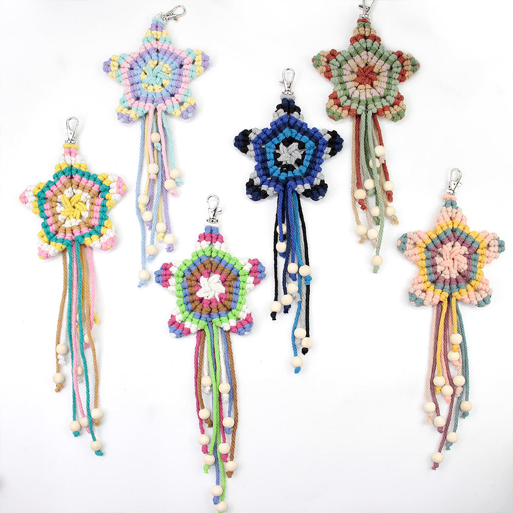 Macrame Kit for Beginners | Star Keychain DIY Craft Kit with Weaving Tutorial