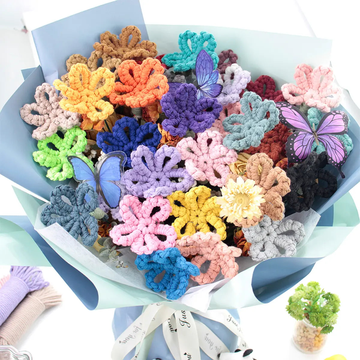 Macrame Kit for Beginners | Hand Woven Flower DIY Set with Weaving Tutorial