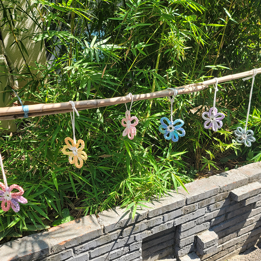 Six-Petal Flower Macrame DIY Kit - Polyester-Cotton Weaving Supplies with English Tutorial | Handmade Craft Set