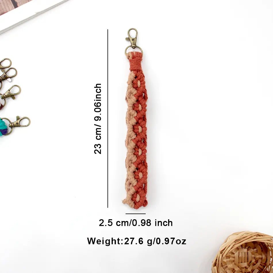Macrame Kit for Beginners | DIY Diagonal Knot Macrame Wristlet Keychain Craft Kit