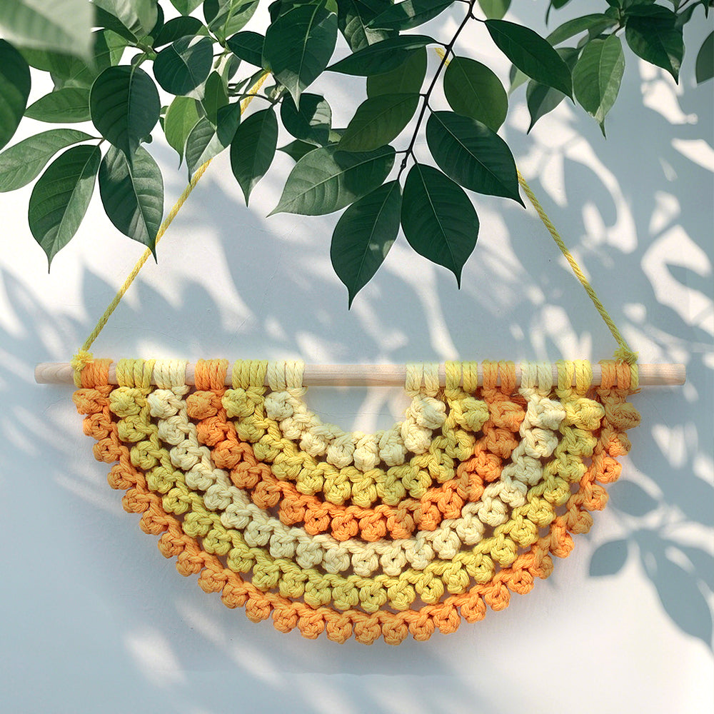 Macrame Kit Semicircle Tapestry Weaving Kit |  Design | Gradient/Contrast Option | Bedroom/Living Room Decor | Beginner-Friendly