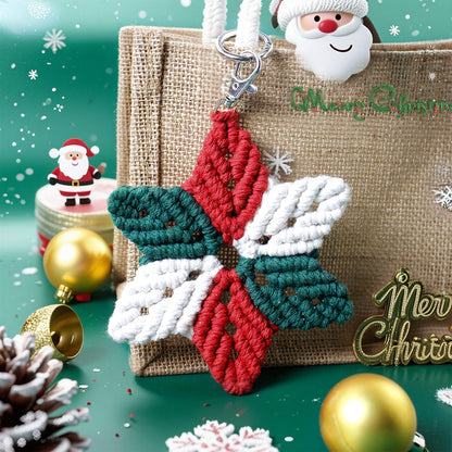 Macrame Kit Christmas Series 8-Piece Weaving Kit | Christmas Ornament/Star Pendant | Phone Wristband/Mini Pouch | Beginner Weaving | Handmade Gift