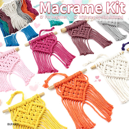 Macrame Kit Mini Love Tapestry Weaving Kit | Driftwood+Fringes | Car Mirror/Home Decor | Beginner-Friendly