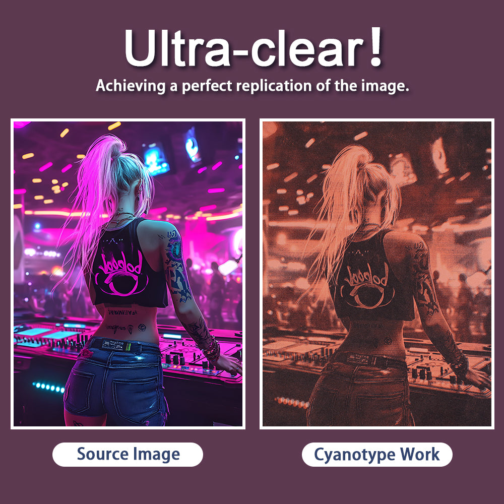 Cyanotype Set A4 Blank Cyanotype Film Kit 5-Sheet Trial Pack Custom Printable Patterns For Advanced DIY/Photography Enthusiasts