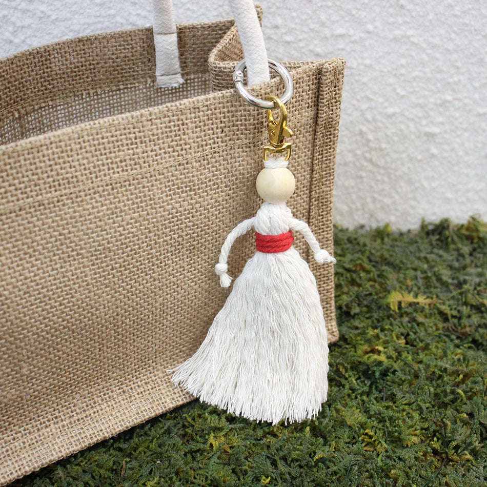 Girl Weaving Keychain Craft Kit Macrame Kit | Fringe Skirt | DIY Valentine's Gift, Beginner-DIY