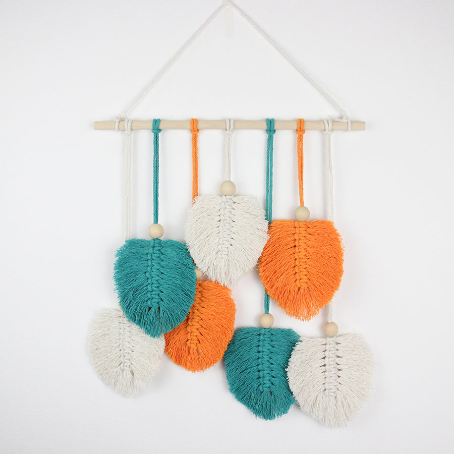 Macrame Kit Leaf Tapestry Weaving Kit | Bohemian Style | Adjustable Length | Bedroom/Living Room/Hallway Decor | Beginner-Friendly