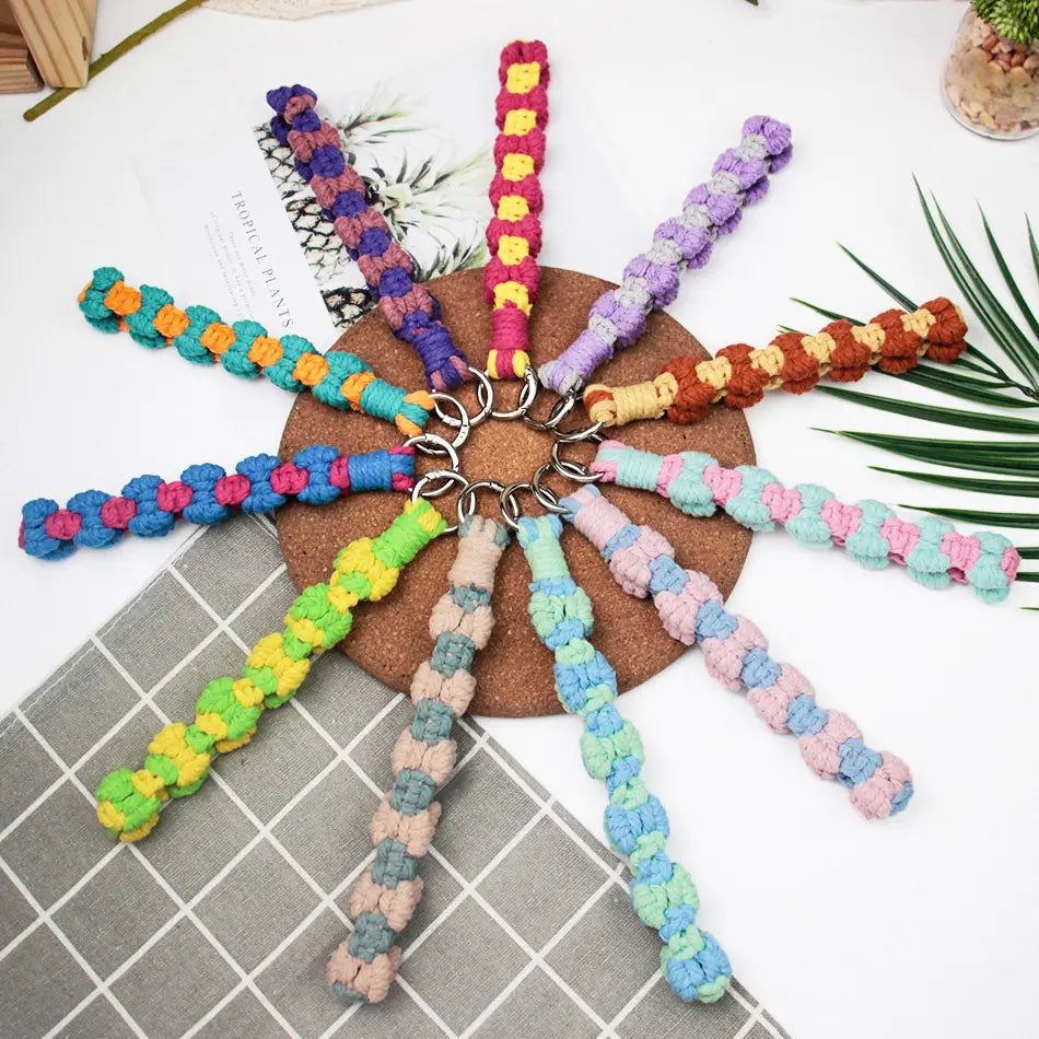 Macrame Kit for Beginners | DIY Bow‑Element Macrame Keychain Wristband Craft Kit