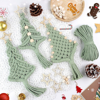 Macrame Kit Christmas Tree Combo Weaving Kit | 3 Tutorials | Xmas Ornament/Car Charm | Beginner Weaving | Handmade Gift