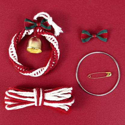 Mini Christmas Wreath Weaving Kit Macrame Kit | Car/Home Use | Holiday DIY Gift | Beginner-Suitable | Multi-Scene Decor