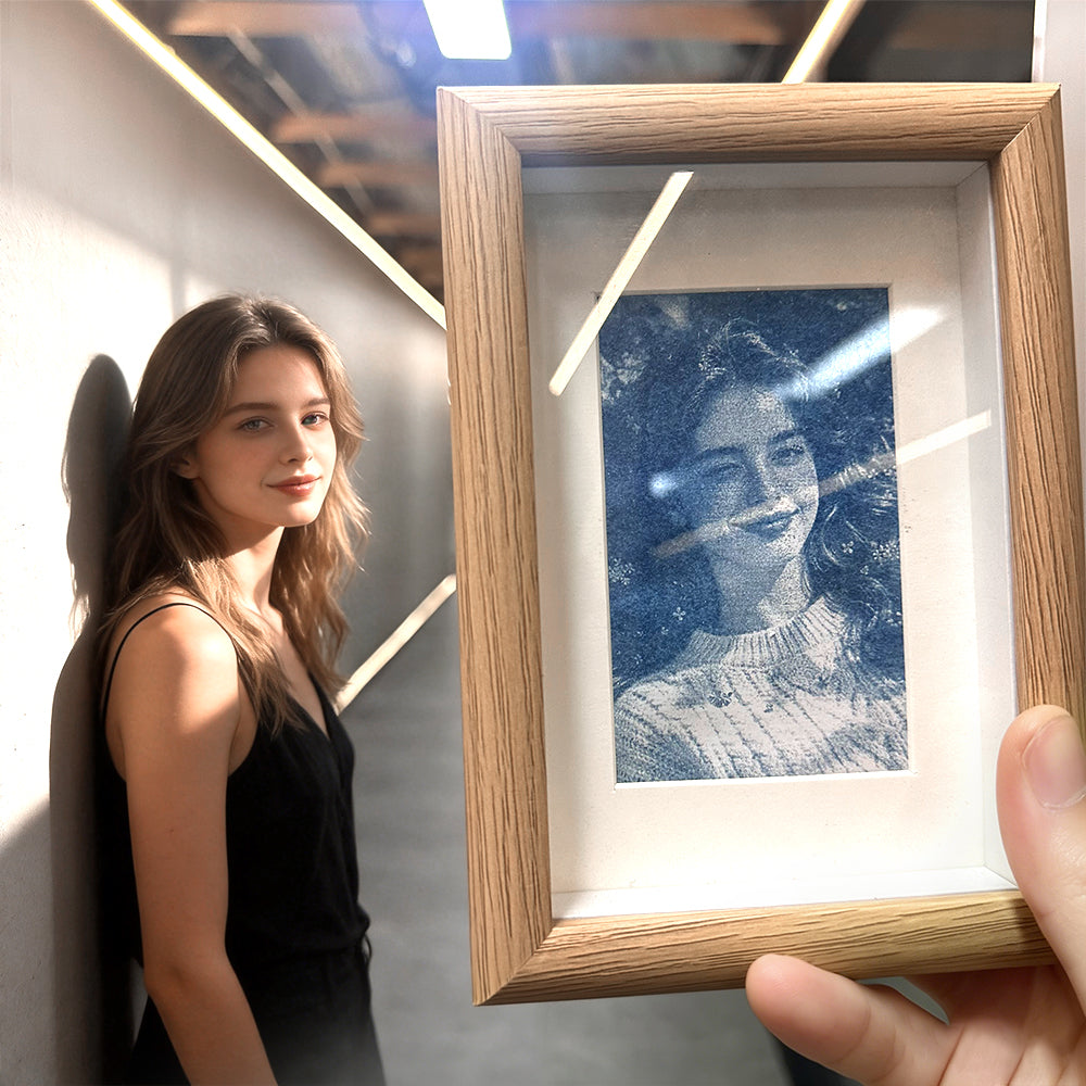 Custom Cyanotype Photo Print with Frame | Alternative Photographic Cyanotype Made From Your Photograph