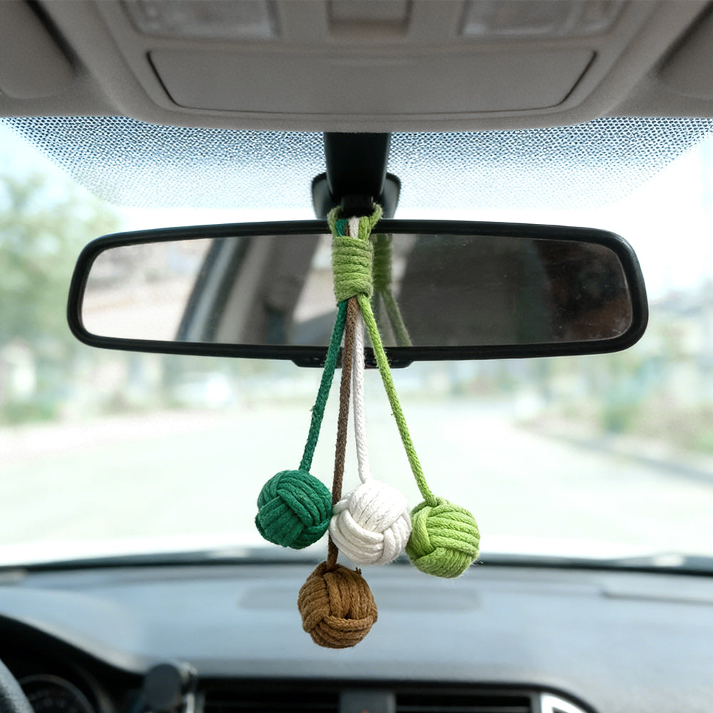 Macrame Kit for Beginners, Bell Ball Keychain DIY Weaving Kit, Core Spun Polyester Rope Handmade Pendant, Durable Ornament for Bag Car Hanging, Interactive Toy for Cats