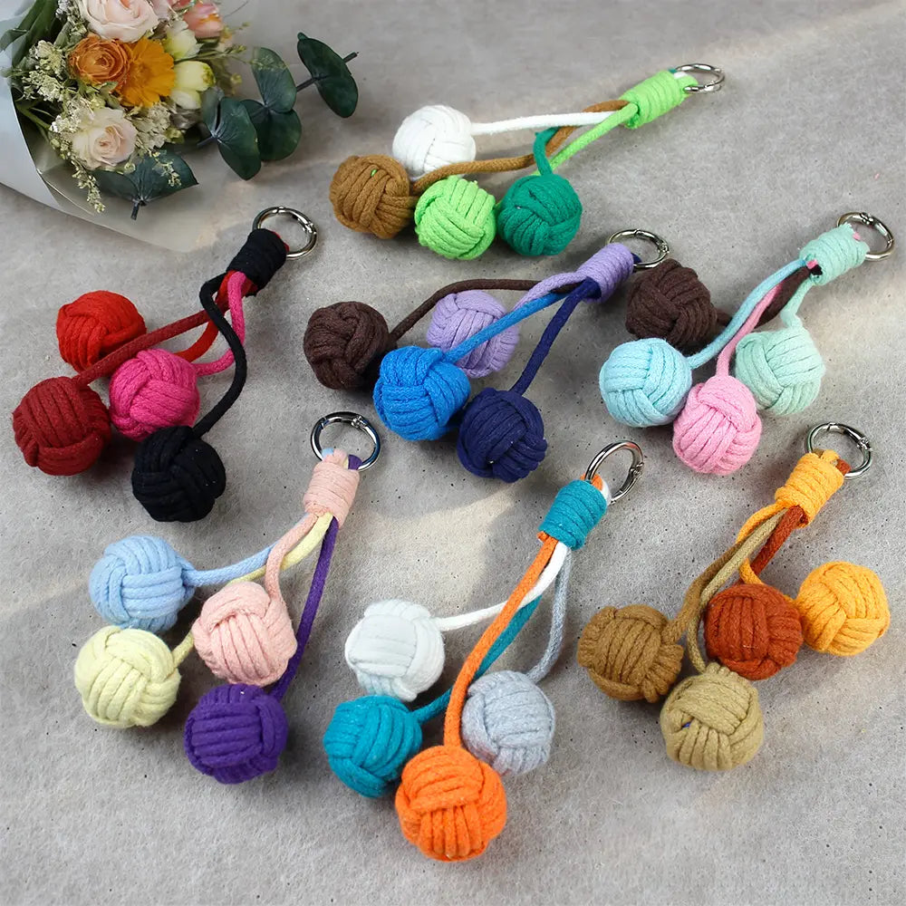 Macrame Kit for Beginners | DIY Ball‑Bell Macrame Keychain Craft Kit