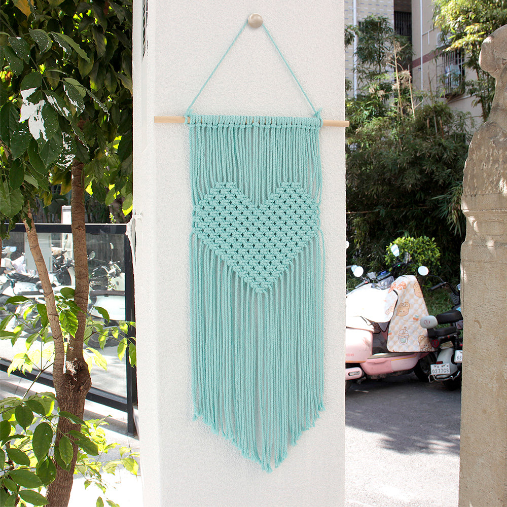 Macrame Kit Big Love Tapestry Weaving Kit | Flowing Fringes | Multi-Color Option | Valentine's Day DIY Gift | Beginner-Friendly/Living Room Decor