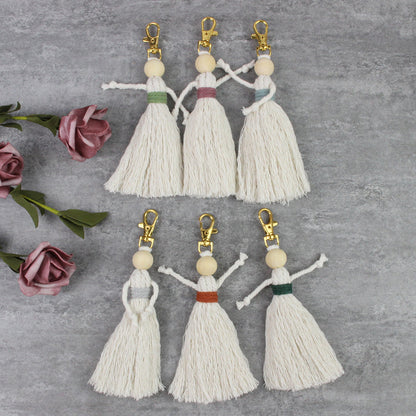 Girl Weaving Keychain Craft Kit Macrame Kit | Fringe Skirt | DIY Valentine's Gift, Beginner-DIY