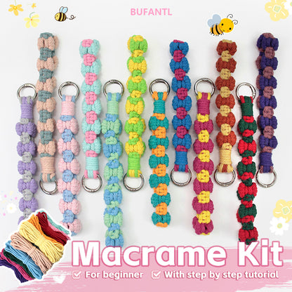Bow Weaving Keychain Craft Kit Macrame Kit | Tutorial | Style-Adaptable | Keychain/Pendant/Bag Charm, Beginner DIY Set