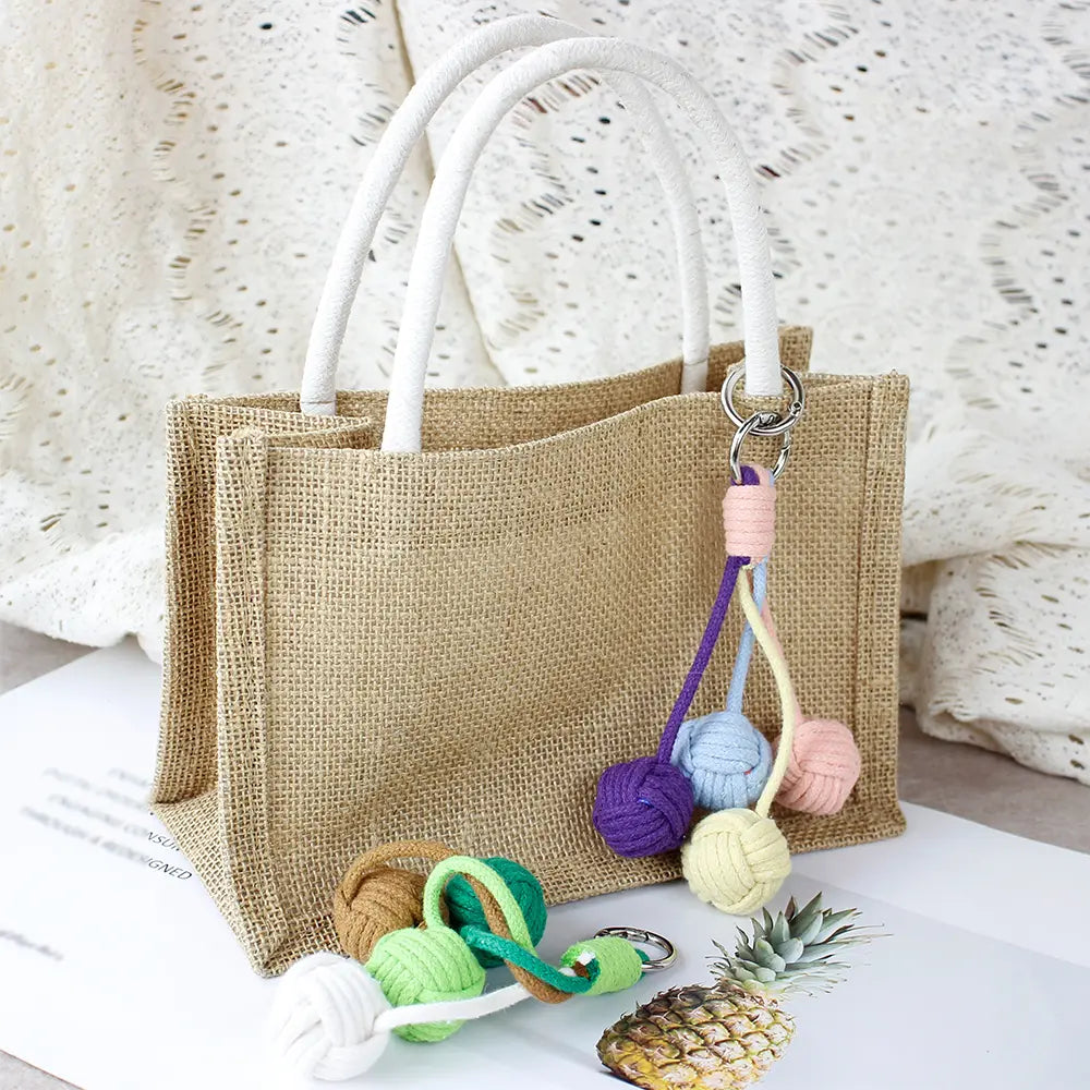 Macrame Kit for Beginners | DIY Ball‑Bell Macrame Keychain Craft Kit