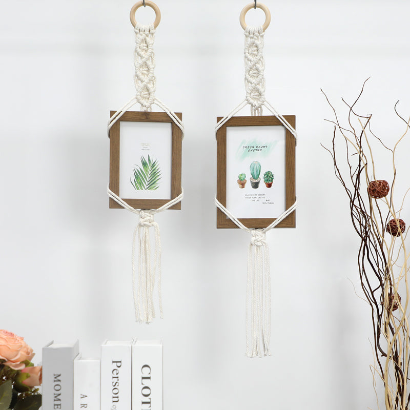 Macrame Kit Photo Frame Weaving Kit | Bohemian Style | Fits 6-Inch Frame | Bedroom/Living Room/Hallway Decor | Beginner-Friendly