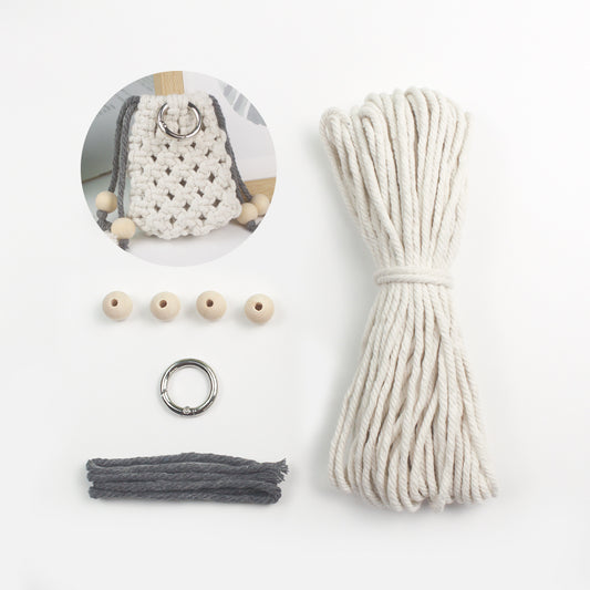 Macrame Kit Drawstring Earphone Bag Weaving Kit | Bohemian Style | Hangable on Big Bags | Beginner-Friendly