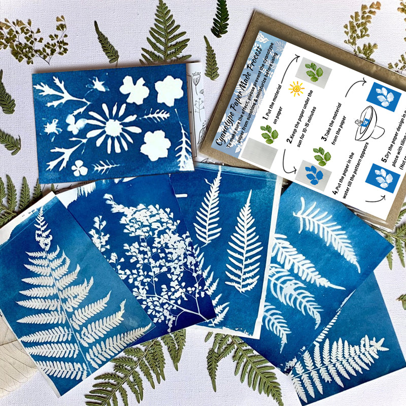 Cyanotype Set A6 Cyanotype Paper 50-Sheet Bulk Refill Sun Printing Paper DIY Supplies For Interest Classes/Stall Wholesale Bookmark/Creative Card Making