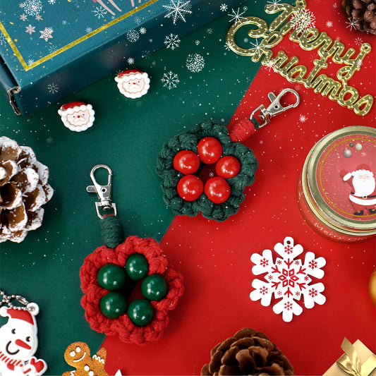 Christmas Five-Bead Flower Pendant Kit Macrame Kit | Home Decor/Christmas Ornament | English Tutorial | Beginner-Friendly | Handmade Gift