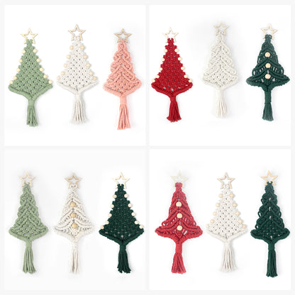 Macrame Kit Christmas Tree Combo Weaving Kit | 3 Tutorials | Xmas Ornament/Car Charm | Beginner Weaving | Handmade Gift