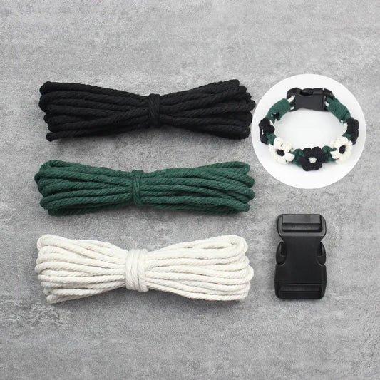 Macrame Kit for Beginners, Boho Daisy Pet Collar DIY Kit, Cat Dog Handmade Gift