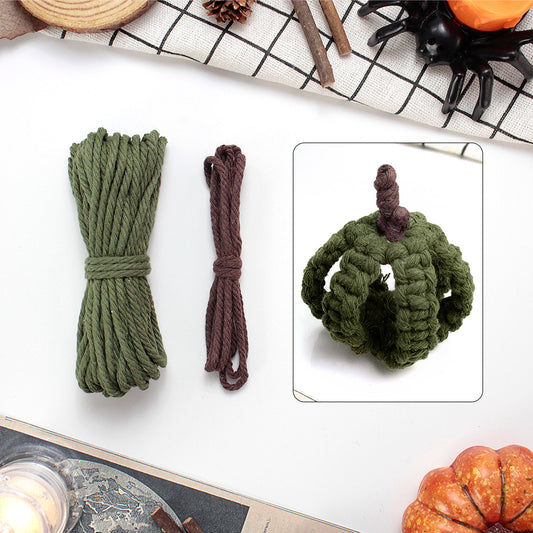 Halloween Pumpkin Macrame DIY Kit - Handmade Weaving Supplies with English Tutorial | Holiday Craft Set