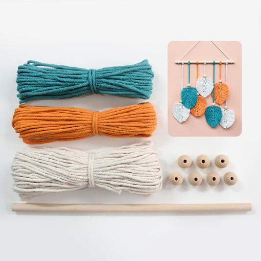 Macrame Kit Leaf Tapestry Weaving Kit | Bohemian Style | Adjustable Length | Bedroom/Living Room/Hallway Decor | Beginner-Friendly