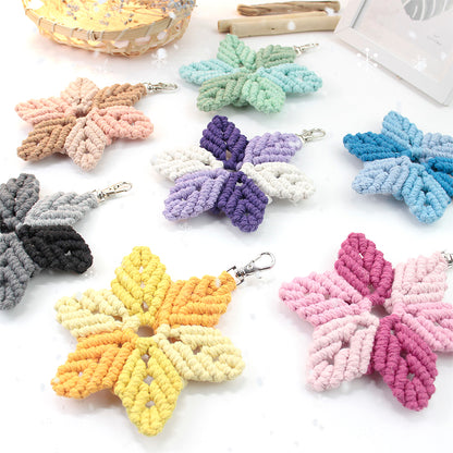 Hexagon Star Pendant Keychain Weaving Kit Macrame Kit | Multi-Colors | Simple & Elegant | Keychain/Decor | Beginner DIY Set