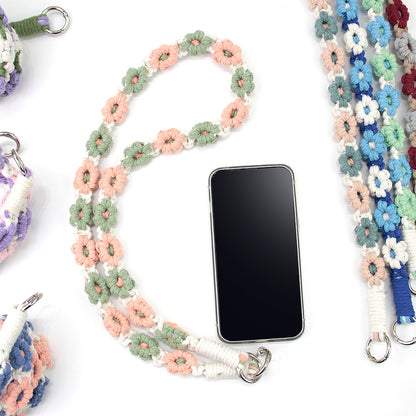 Macrame Kit Daisy Phone Lanyard Weaving Kit | Multi-Colors | Spaced-Color Daisy Pattern | Camera Lanyard/Anti-Lost Strap | Beginner-Friendly