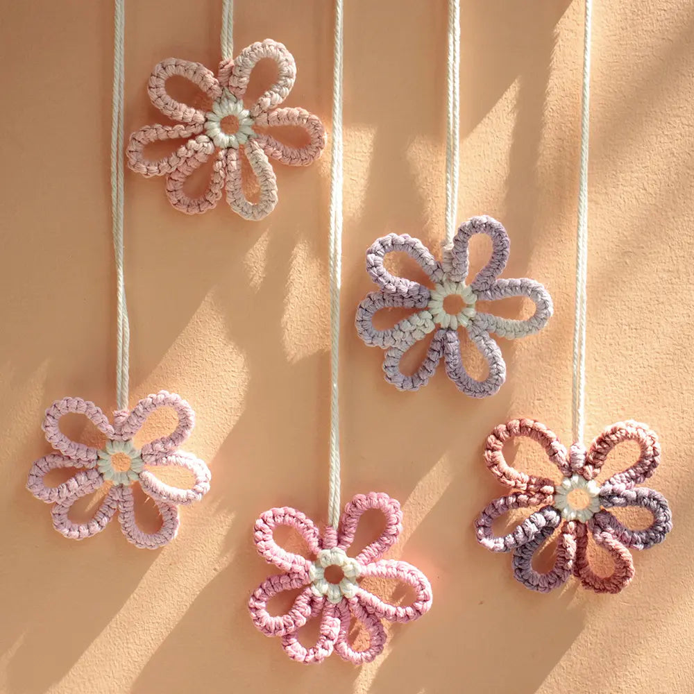 Macrame Kit for Beginners | DIY Six-Petal Flower Woven Ornament Kit