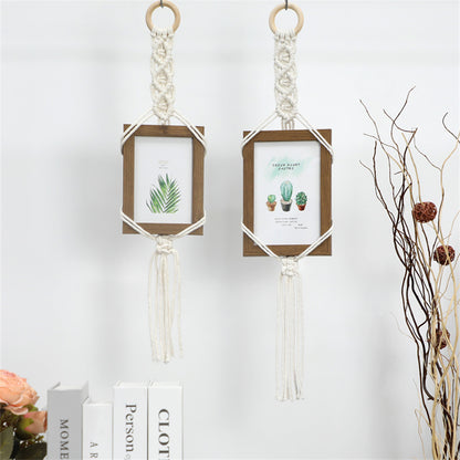 Macrame Kit Photo Frame Weaving Kit | Bohemian Style | Fits 6-Inch Frame | Bedroom/Living Room/Hallway Decor | Beginner-Friendly