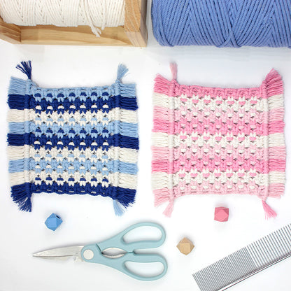 Square Coaster Weaving Kit Macrame Kit | Heat-Resistant Table Protection| Fits Most Cups | Home Style Matching | Beginner-Friendly