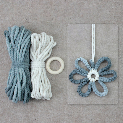 Six-Petal Flower Macrame DIY Kit - Polyester-Cotton Weaving Supplies with English Tutorial | Handmade Craft Set