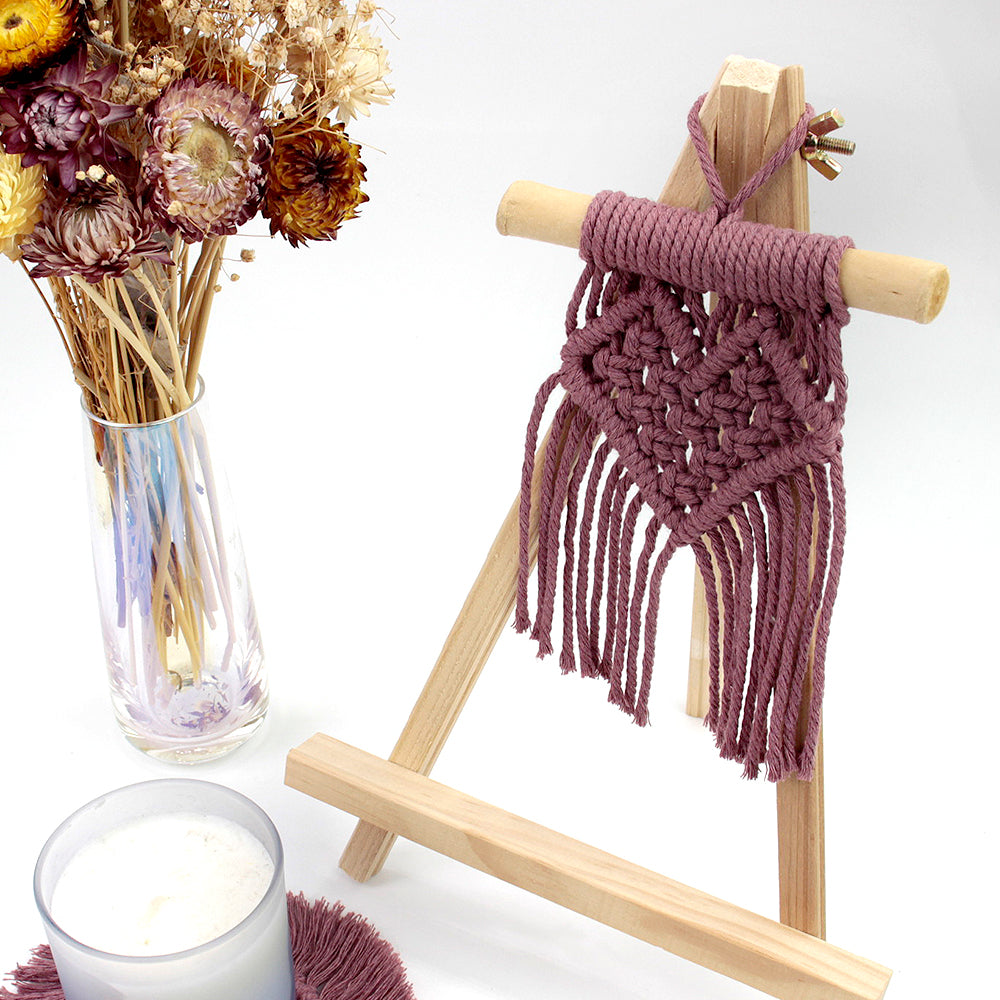 Macrame Kit Mini Love Tapestry Weaving Kit | Driftwood+Fringes | Car Mirror/Home Decor | Beginner-Friendly