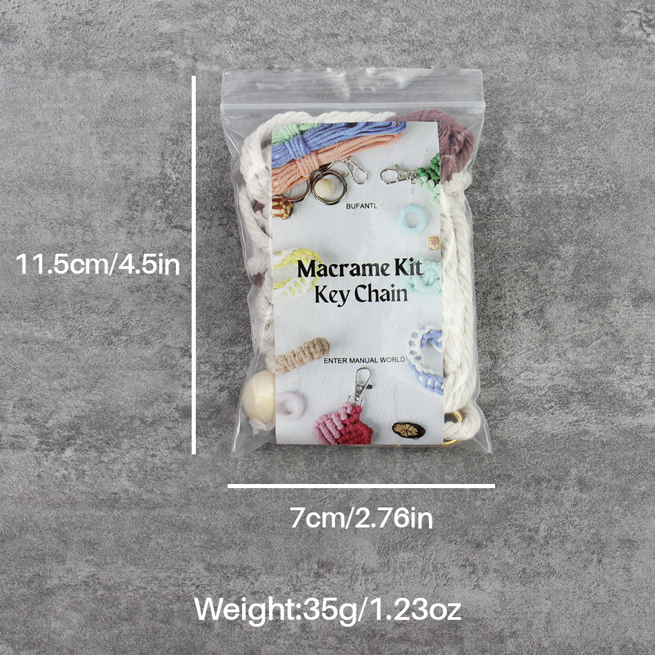 Macrame Kit Boy & Girl Handmade Weaving Keychain Set Movable Limbs, Fringe Skirt | Valentine's Day Gift, Beginner-Friendly