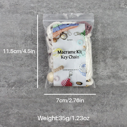 Macrame Kit Boy & Girl Handmade Weaving Keychain Set Movable Limbs, Fringe Skirt | Valentine's Day Gift, Beginner-Friendly